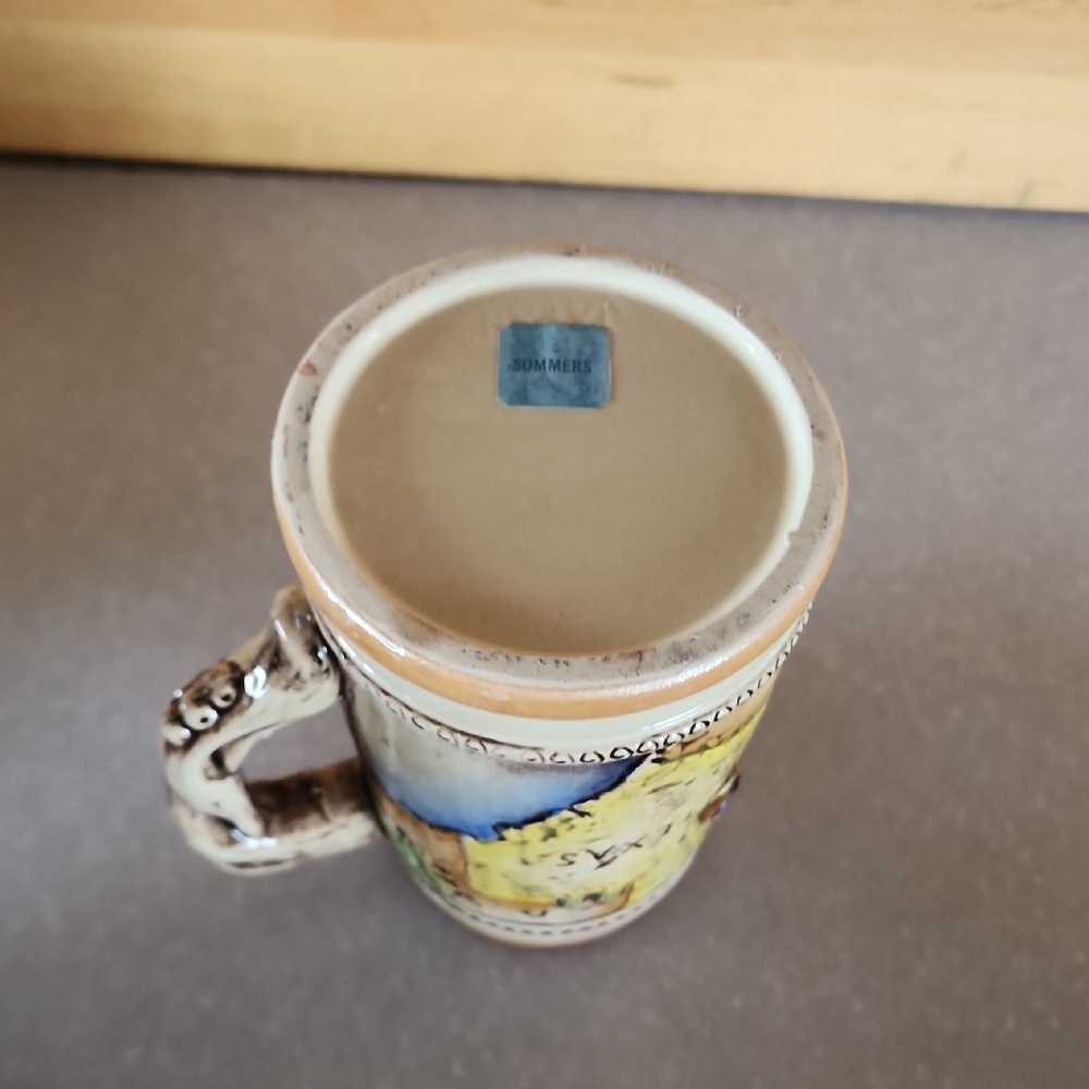 Texas Ceramic Souvenir Beer Stein - Yellow & Blue - Picture 8 of 13